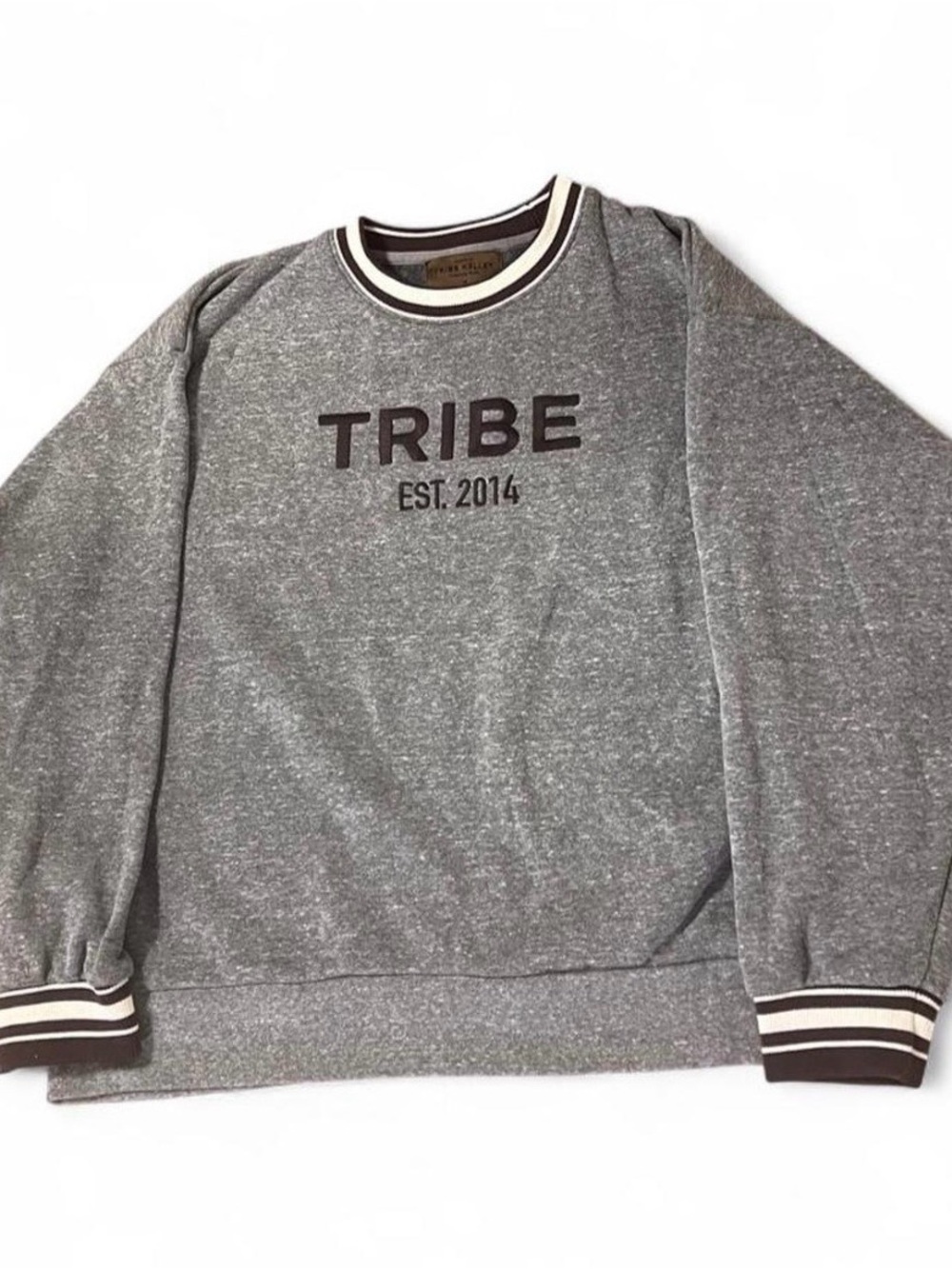 Tribe Butter Field Crew Town and Country OG Grey Sweatshirt size M